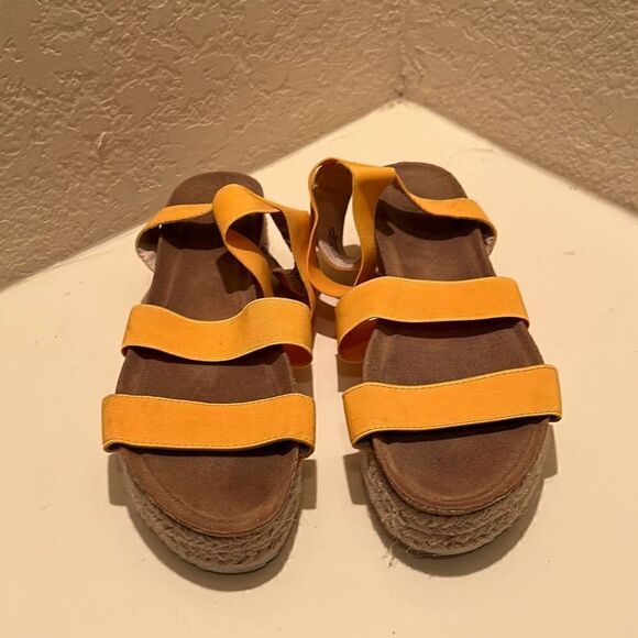 Forever 21 Womens Size 10 Orange Platform Sandals Open Toe Ankle Strappy - Picture 3 of 7